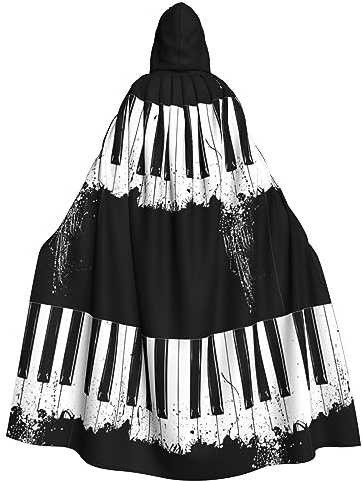 NEZIH Klavier-Umhang mit Kapuze, Unisex, Cosplay-Kostüme, Umhang für Erwachsene, 185 cm