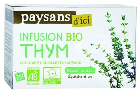 Infusion Thym Bio 30g - Saveur Naturelle et Bienfaitante - Marque Ethiquable - Epicerie Bio et Equitable - Le Lot De 3