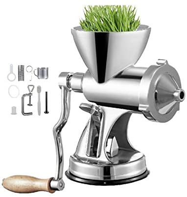 Manuell vetegräsjuicer i rostfritt stål Hemmaskruv Långsam r Grönsaksapelsinjuicepress Bärbar mixer Lätt att använda för proffs och nybörjare