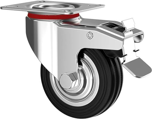 Kippen 1602BX - Ruota Industriale con Piastra Girevole e Freno di Bloccaggio. Diametro 100 mm.