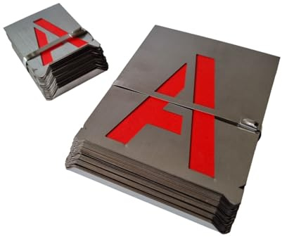 Buchstaben Schablonen Set A-Z | 100mm (4 Zoll) | Rostfreier Edelstahl | Einzelne Signierschablonen für Präzise Markierungen | Langlebig & Wiederverwendbar | Margreiter Technik