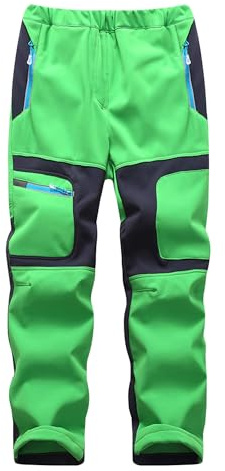 Yenwits Kinder Softshellhose gefüttert Skihose wasserdicht Thermohose Wanderhose Trekkinghose Schneehose Winter Outdoorhose Cargohose für Jungen und Mädchen
