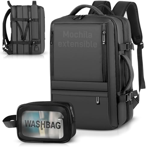 Mochila Viaje cabina avion 40x20x30, vueling,Mochila de trabajo mujer/hombre, mochila portatil, Impermeable, equipaje de mano, cabina, Backpack travelNegocio Trabajo Diario y Escolares Expandible 40L