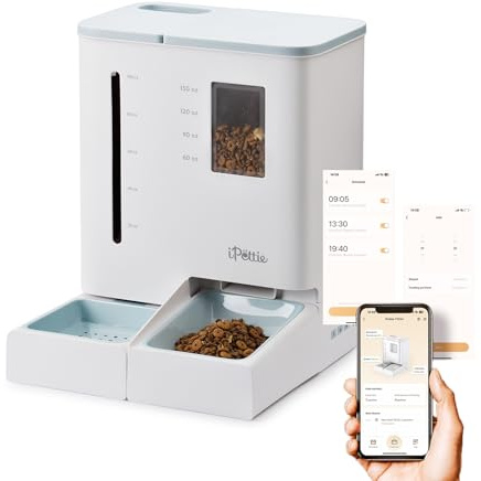 iPettie FW54 WLAN Futterautomat & Trinkbrunnen, 2-in-1, 8,9 L | App-Steuerung mit Zeitplan & Benachrichtigungen, Duale Stromversorgung, 1 Filter inklusive, für Katzen und Hunde