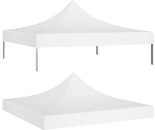 Copertura per Gazebo, Tetto per Tenda da Festa, Telo Gazebo 2 x 2 m, Bianco, 270 g/m², Tetto di Ricambio per Gazebo Giardino Impermeabile per Campeggio, Spiaggia, Sole, 315339