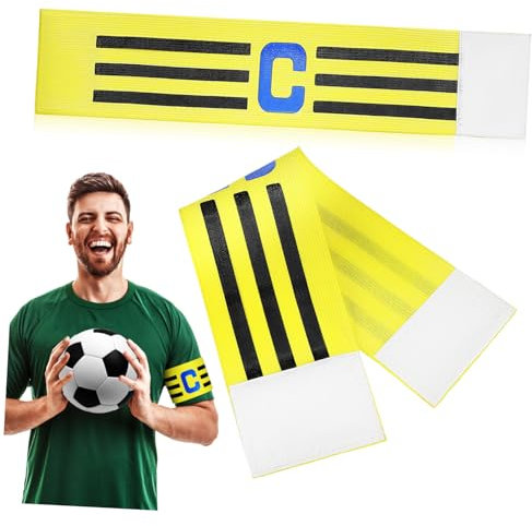 BELLIFFY 2stücke Fußball Kapitänsbinde Mit C-Symbol Elastische Armbänder Für Jugendliche Und Erwachsene Sportarmbinden Für Fußball Volleyball Und Basketball