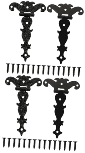 ORFOFE 4 Stück T-förmige Tür Scharnier Türscharniere Für Küchenschränke Schwarze Hardware Scharnier Für Den Schreibtisch Garagentor Scharnier Torscharniere Schwere Ausführung Eisen Black
