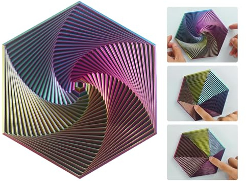 Esoes Fidget Hexagon Fidget,3D Printing Hexagon Spiral Spielzeug, 12cm Hexagon Cube Gear Spielzeug Fidget ,Taschenformat Fidgettoy Für Angst Stresslinderung and Keeping Idle Hands Busy