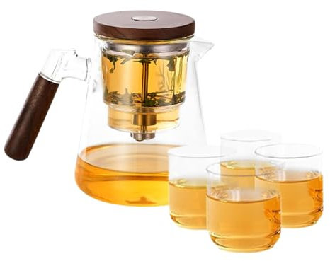 Teemaschine mit Teekanne aus Glas zur Trennung von Wasser mit 4 Tassen | Teesieb | Teekanne aus Glas mit Teesieb | Teekanne aus Glas | Teekessel aus Glas mit Filter