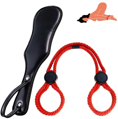 Peitschen Set für Sex Bdsm Paddle Peitsche für Frau Sex Peitsche für Sklaven Bondageset Fessel Set Anfänger Bdsm Fesseln Handschellen für Sexspiele Verstellbar Bdsms Spielzeug Extrem für Paare Frauen