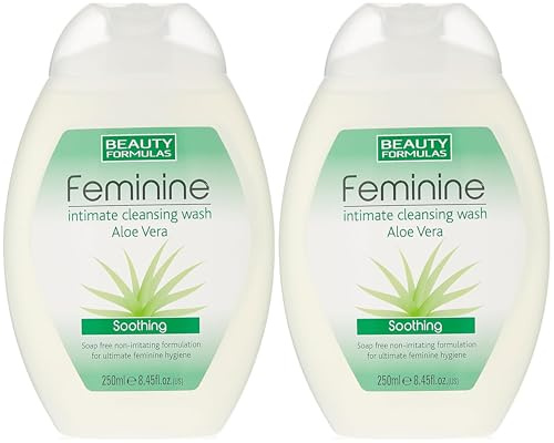 Intimate Cleansing Wash with Aloe Vera, Soothing, Soap-Free, pH-Balanced Formula for Daily Feminine Hygiene, 2 x 250ml, pack of 2