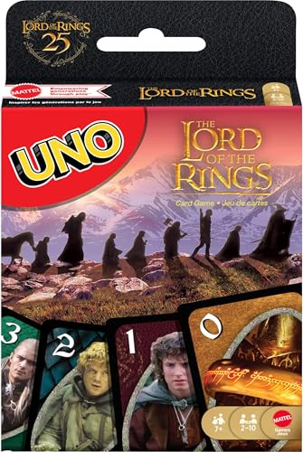 Mattel Games UNO Der Herr der Ringe Kartenspiel für Kinder, Erwachsene und Familien, Reise und Camping, inspiriert von den Filmen, JMF13