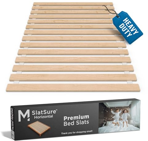 Meliusly Full Bed Slats 53x75 – Heavy Duty 0.6 Inch Thick Replacement Wood Slats for Full Size Bed Frame, Slatted Bed Base with Under 2.5 Inch Spacing, Wooden Mattress Support Slats for Platform Bed