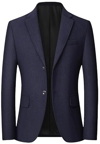 HUIANGLIYG Blazer À Chevrons pour Homme, Veste de Costume Vintage en Tweed, Revers Cranté À Deux Boutons, Manteau de Sport en Laine Mélangée, Manteau en Laine Doublé, Coupe Vent Décontracté