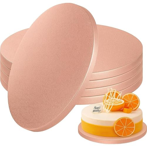 Hilarious Base para tarta de 30 x 30 cm, 1,2 cm grosor, cuadrada, colores, cartón rígido, para repostería, tartas y pasteles (5 UNIDADES) (Rosa dorado)
