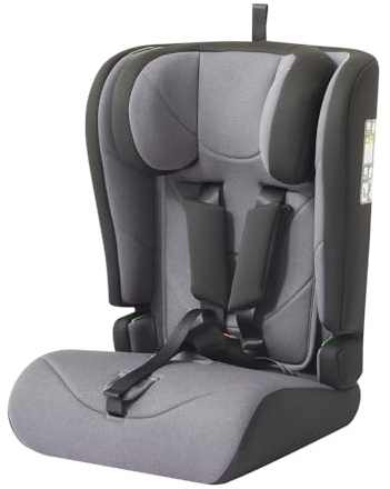 Mobelys Siège Auto Bébé 76-105 cm jusqu’à 36 kg dès 15 Mois, ECE R129 i-Size Booster Seat 100-150 cm jusqu’à 12 Ans, avec Housse Amovible, Coussin Tête Supplémentaire et Harnais Réglables, Gris Foncé