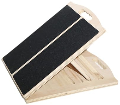 Oshhni Tabla Inclinada para Estirar Pantorrillas de Madera con Diseño Ajustable y Plegable Equipo Portátil de Entrenamiento para Estiramiento en Gimnasio