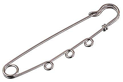 KnorrPrandell 2364075 Kiltnadel mit 3 Ösen, 1 mm x 60 mm, silberfarben