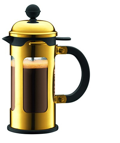 Bodum New Chambord Kaffeebereiter 3 Tassen, Chrom, Gold, cm, 8 x 14 x 19 cm, 1 Einheiten