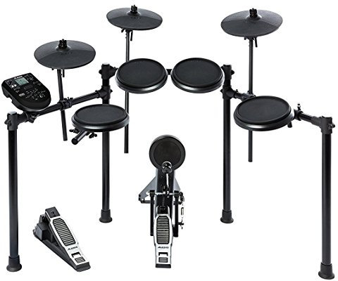 Alesis Nitro Kit Batteria Elettronica Completa con 8 Pad, 385 Suoni, 40 Kit, Rullante Bi-Zona, Bacchette, 60 Canzoni di Accompagnamento, Uscita MIDI
