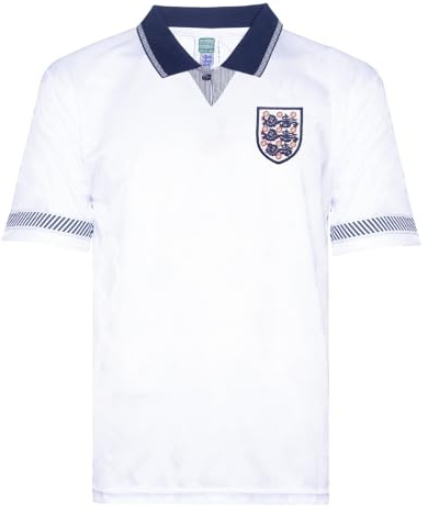 Score Draw England 1990 World Cup Finals Retro Football Shirt White XX-Large Polyester