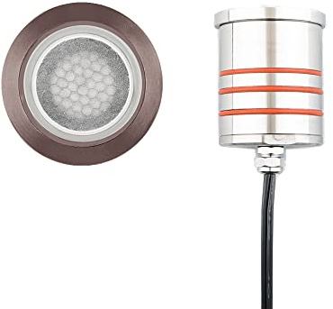 WAC Landscape Lighting, LED 2in 12V Round Beveled Top Inground Indicator Light with Honeycomb Louver for Glare Control 3000K in Stainless Steel Coated with Bronze