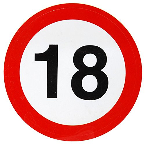 Udo Schmidt GmbH & Co Aufkleber 18 Geburtstag Ø 9cm 12 Stck.Sticker Dekoration Geburtstagsdeko