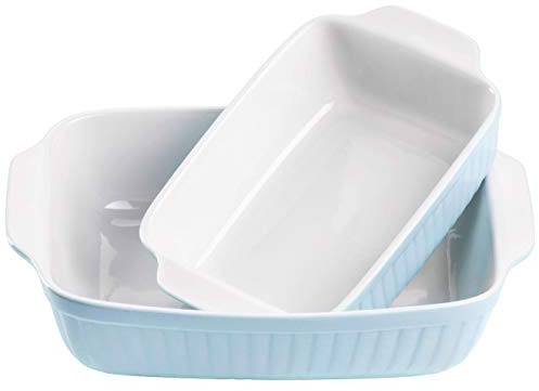 Domestic by Mäser Serie Kitchen Time, Teglia da Forno (28 x 19 cm/36,5 x 23,5 cm), di Forma Ovale, in Confezione da Pezzi, in der Colore, Ceramica, Blu, 40 x 30 x 20 cm, 2 unità