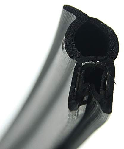 SMI-Dichtungsprofil DO6 für 2-4mm EPDM Moosgummi/Vollgummi mit Stahleinlage selbstklemmend ohne Kleber - Kantenschutz mit Dichtung oben, Kantenschutzdichtprofil für Auto, Kofferraum (3 m)