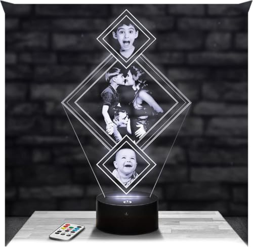Lampephoto.fr - Personalisierte lampe mit foto und text durch Lasergravur. Geburtstagsgeschenk fotolampe Geschenkidee für weihnachten. Geschenk für Mann und Frau. 3D lampe mit Bild. Fotogeschenk