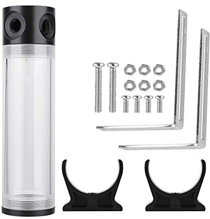 VBESTLIFE Wasserkühlbehälter, 190 mm / 240 mm / 300 mm / 400 mm * 50 mm Durchmesser POM-Zylinder-CPU-Wasserkühler-Reservoirsystem Kühlkörper-Kit für PC-Computer(190mm)
