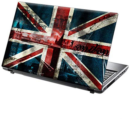 TaylorHe Folie Sticker Skin Vinyl Aufkleber mit bunten Mustern für 13-14 Zoll (34cm x 23,5cm) Laptop Skin Union Jack, London