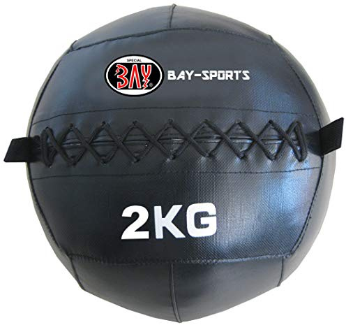 Wall Ball Cross, Medizinball, 2 kg, PVC schwarz Functional Training, Gewichtsball, Trainingsball Fitnessball, Krafttraining,