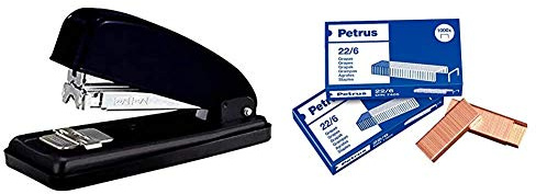 Petrus Grapas + Grapadora para oficina gama Clásica modelo 226 color negro