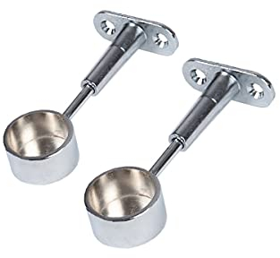 MS Beschläge verchromte Metall Kleiderstangenhalter ø 25mm 1 Paar Deckenhalter Garderobenstangenhalter Schrankstangenhalter Schrankrohrhalter (Endstück)