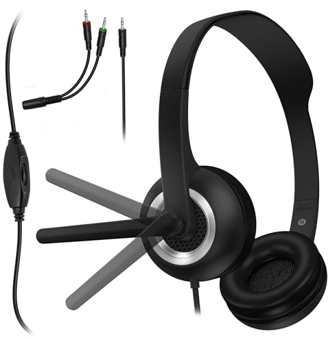 CONNECT IT Home Office Headphones | Einfache Callcenter-Kopfhörer mit Mikrofon - Komfortable Ohrpolster - Klarer Sound - Universelle Kompatibilität - Perfekt für Büro, Homeoffice - Leicht, SCHWARZ