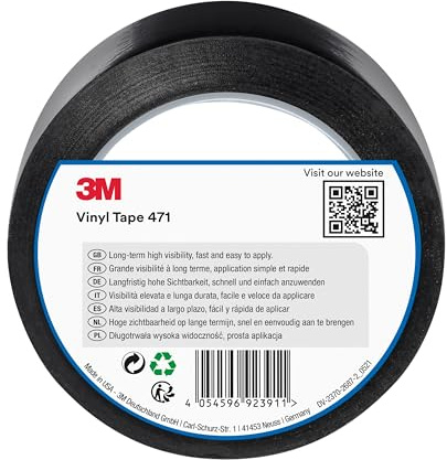 3M Vinyl Tape 471, 50 mm x 33 m, Black