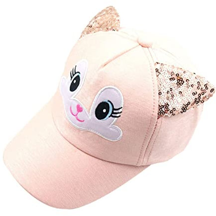 XKUN Kindermütze Kinderhut Cartoon Katze Ohren Baumwolle Baseballmütze Frühling Und Sommer Herren Eimer Mädchen Sonnenhut Beanie Hut-Light Pink