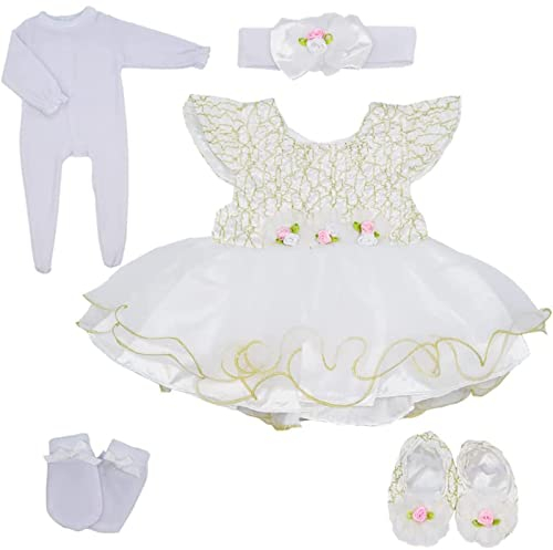 ZIYIUI Puppenkleidung für New Born Baby Doll, Outfits Puppen 45-55 cm (Weiß)