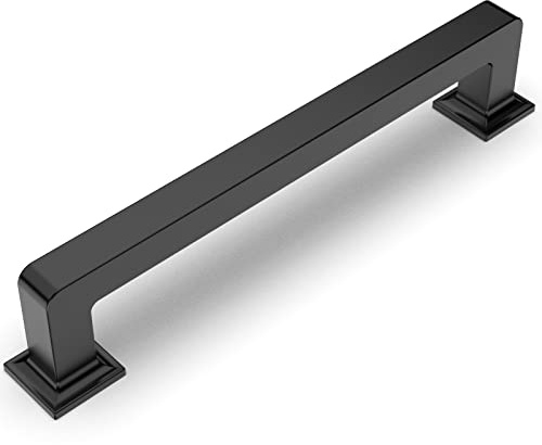 Amerdeco 6 Stück Übergewicht Möbelgriffe Schwarz küchengriffe 128mm Lochabstand Zinklegierung Schrankgriffe griffe für küchenschränkeTürgriffe Schubladengriffe UK0019…