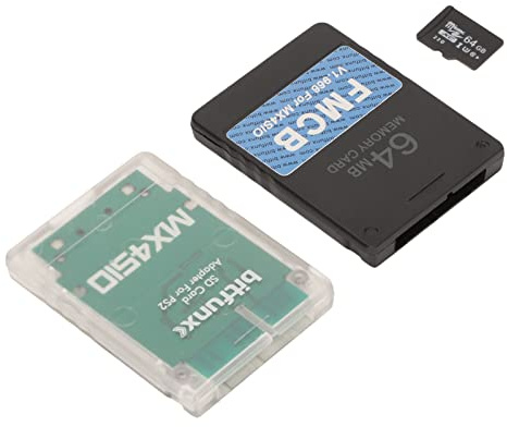 Yunseity Adaptateur de Carte MX4SIO SIO2SD TF avec Carte TF 64G, pour Console de Jeu Adaptateur d'extension de mémoire de Carte FMCB adapté à OPL 1.2.0 Consoles de Graisse