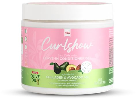 ORS Curlshow Après-shampooing sans rinçage à la Noix de Coco, Glycérine et Collagène Hydrolysé - Nourrit et Hydrate, Renforce et Favorise la Croissance des Cheveux, 473 ml