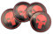 SGW Radnabenkappen, 4 Stück Mittelabdeckung, Punisher Radkappen, Aufkleber, Emblem, Rot, für Totenkopf-Emblem, ABS-Material, 56 mm, selbstklebend