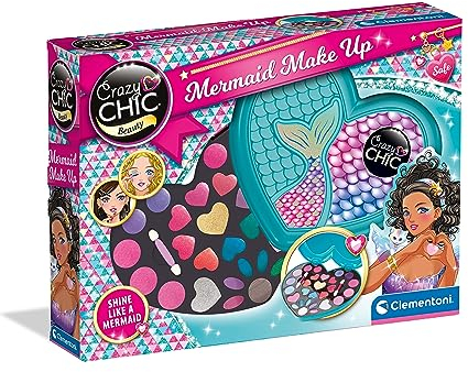Clementoni Crazy Mermaid Make-up Set - Schminke für Mädchen ab 6 Jahren - Kinder Schminkset mit Lipgloss & Lidschattenin 18781