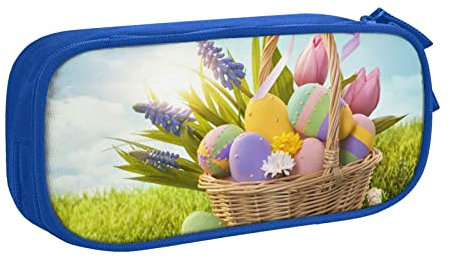 BAAROO Ostereier Große Federtasche mit 2 Fächern, Federmappe, Stifteetui, Organizer für Mädchen, Jungen, Studenten, Schule, farbe, 5.0cm*10.5cm*20.5cm, federmäppchen