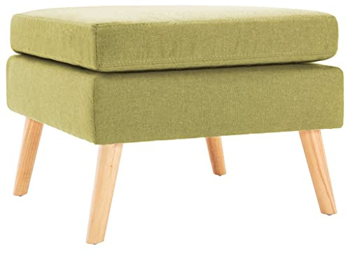 vidaXL Fußhocker Sitzhocker Hocker Fußbank Schemel Polsterhocker Fußschemel Sitzbank Ottomane Lounge Grün Stoff Holzrahmen 54x54x43,5cm