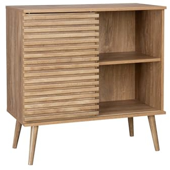 Alice's Garden sweeek-Aparador escandinavo con decoración de Madera, 80cm Natural - 80x39x80 cm