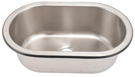 304 Stainless Steel Bar Sink Stainless Steel Bar Sink Oval Washbasin with 40mm Drain Hole for Boat Caravan RV Camper 13.6x8x5.2in