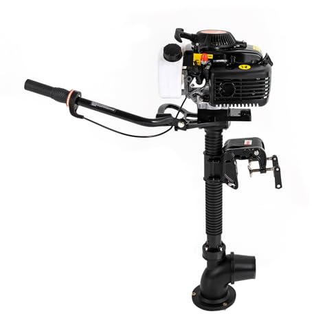 Aussenborder Bootsmotor 4PS 4 Takt Schlauchboot Motor Trolling Boot Außenbordmotor 55CC CDI Wasserkühlt Fischerboot Benzinmotor für Boote, Kajaks, Kanus & Schlauchboote