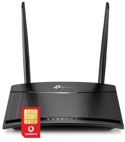 TP-Link MR100 4G Cat4 LTE Single Band Router with Vodafone Data SIM Card Bundle